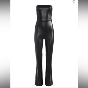 alice + olivia lavera vegan leather jumpsuit